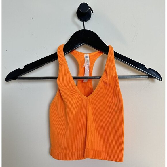 FREE PEOPLE Movement Free Throw Crop Top in Orange Size Small - Picture 3 of 7